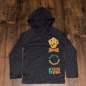 Old Navy Dark Gray Kids Hoodie with Adventure Graphics